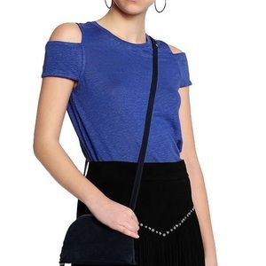 Maje linen cold-shoulder shirt